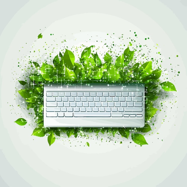 una computadora con la palabra "teclado" en la parte superior