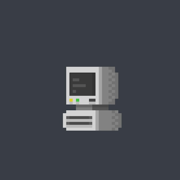 computadora personal en estilo pixel art