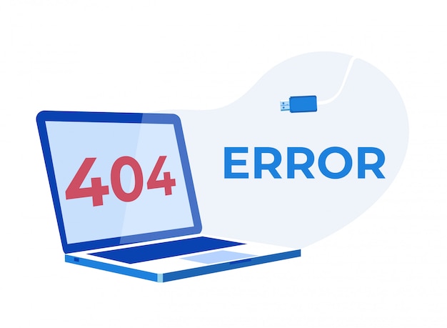 Computadora portátil con error 404 en la página de pantalla no encontrada