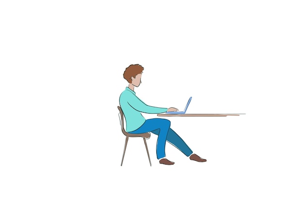 Computadora portátil con información importante en la pantalla Hombre escribiendo el mensaje principal Personas mirando en el monitor Objeto único de color brillante sobre fondo blanco
