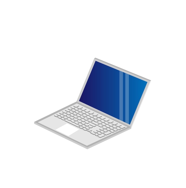 Computadora portátil isométrica
