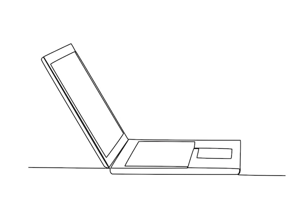 Una computadora portátil que mira hacia la izquierda forma un ángulo agudo Dibujo de una línea de ángulos