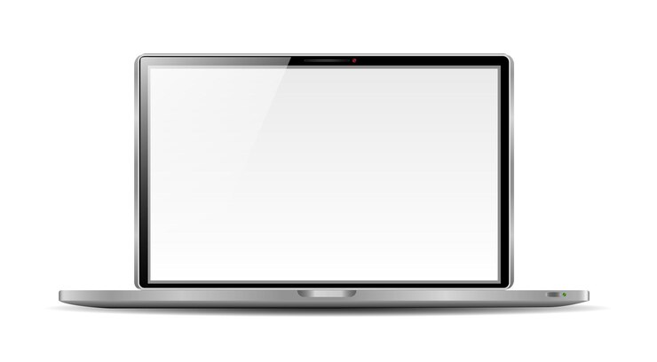 Vector computadora portátil realista en estilo de maqueta laptop aislada en un fondo blanco ilustración vectorial