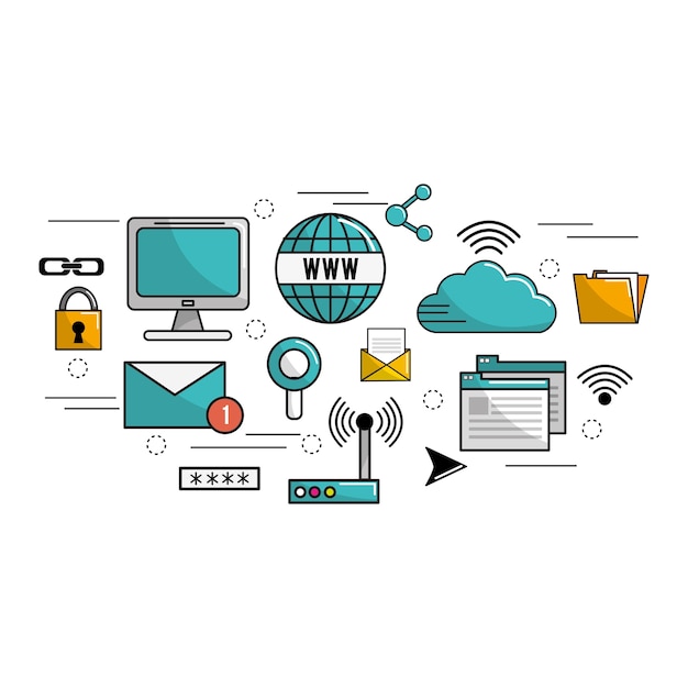 computadora con servicio de conexión a internet