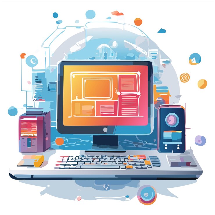 Vector computadora web de gráficos y computadora de escritorio