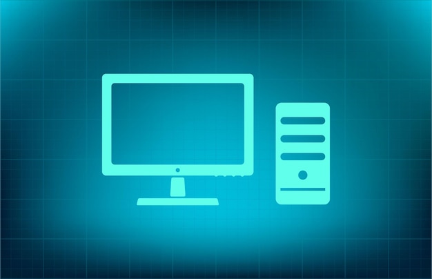 Computer office equipment symbol Vector icon