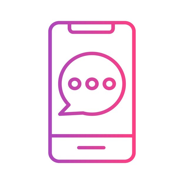 Comunicación de burbuja de icono de gradiente de chat y símbolo de negocio