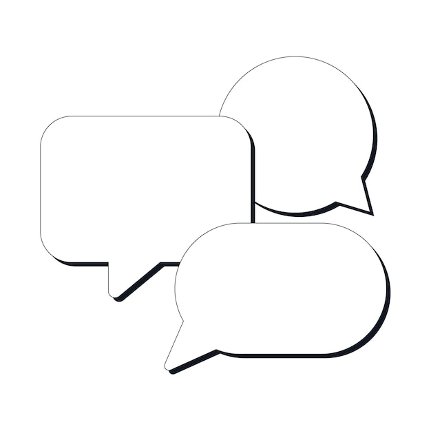 Comunicación por chat mensaje nube habla charla burbujas de globo hablan cómic para conjunto de texto vector