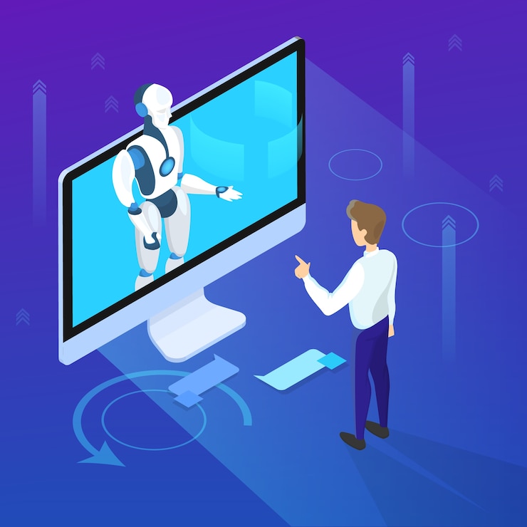 Vector comunicación virtual en la computadora