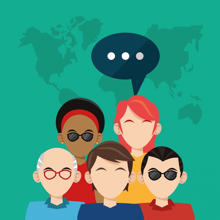 Vector comunidad gente redes sociales global