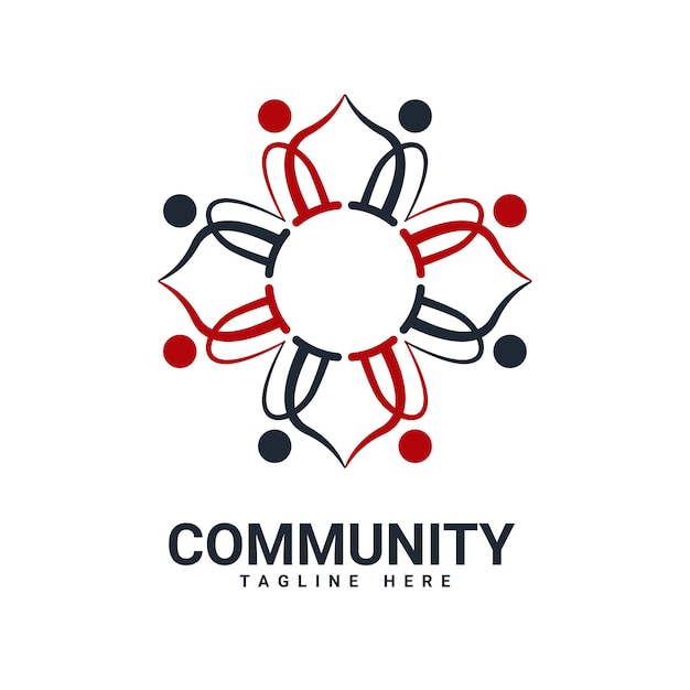 Comunidad logotipo abstracto trabajo en equipo colorido