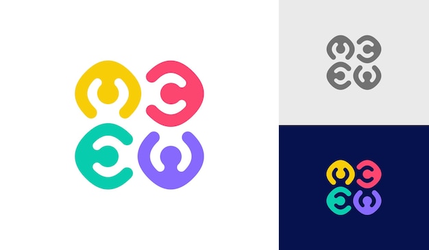 Comunidad personas comunidad social diseño de logotipo de familia humana abstracta