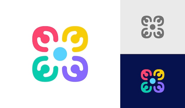 Comunidad personas comunidad social diseño de logotipo de familia humana abstracta
