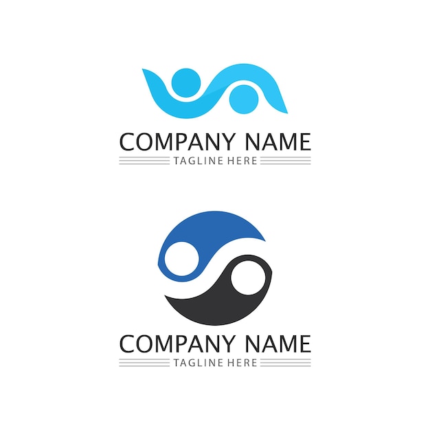 Comunidad de personas, red de grupos de atención y plantilla de diseño de icono social