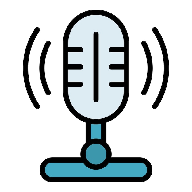 Concentración hablando icono contorno vector cerebro habla escucha activa color plano