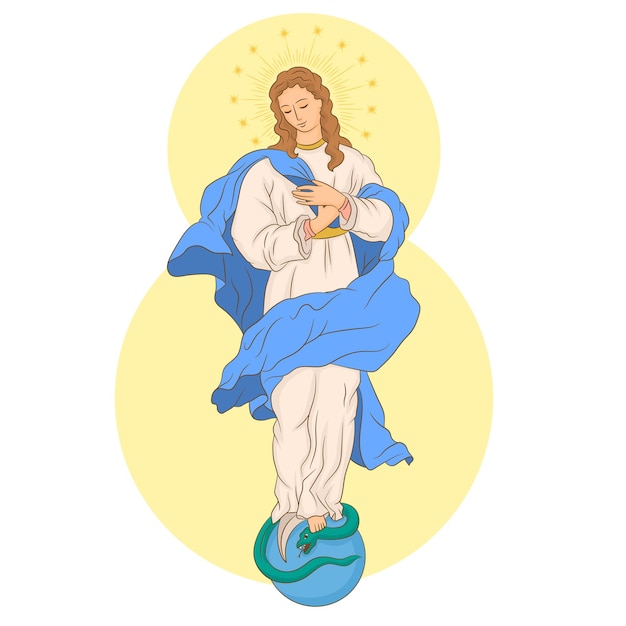 Vector concepción inmaculada de la virgen maría asunción de maría