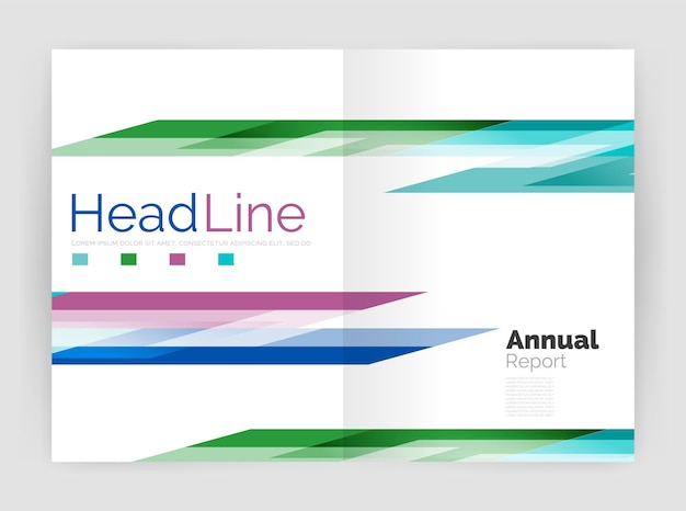 Concept de movimiento Modelos de portada de los informes anuales de la empresa
