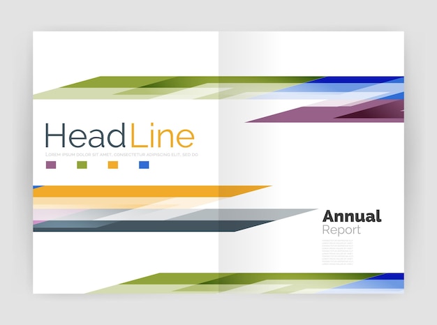 Concept de movimiento Modelos de portada de los informes anuales de la empresa