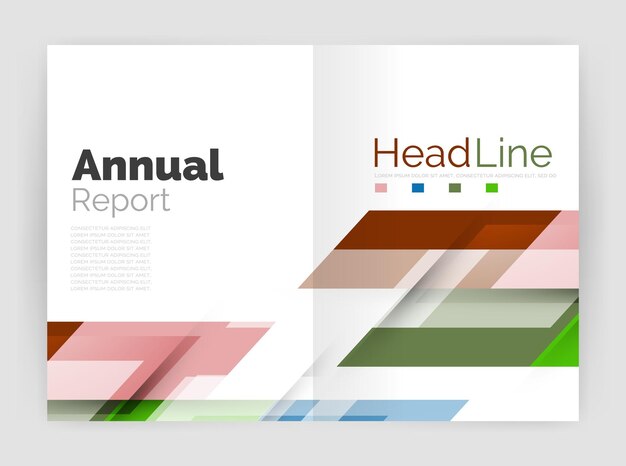Concept de movimiento Modelos de portada de los informes anuales de la empresa