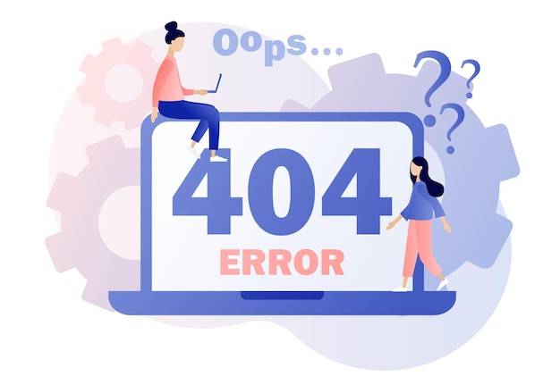 Concepto 404 Página de error Estilo de dibujos animados plana Ilustración vectorial