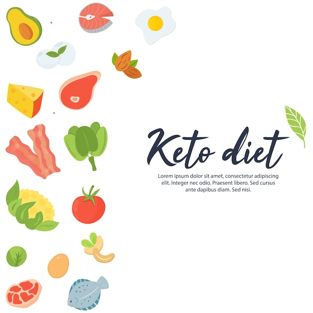 Concepto abstracto Ilustración de vector de alimentos de dieta cetogénica