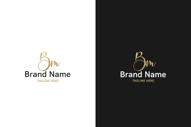 Concepto abstracto del logotipo del monograma BM o MB