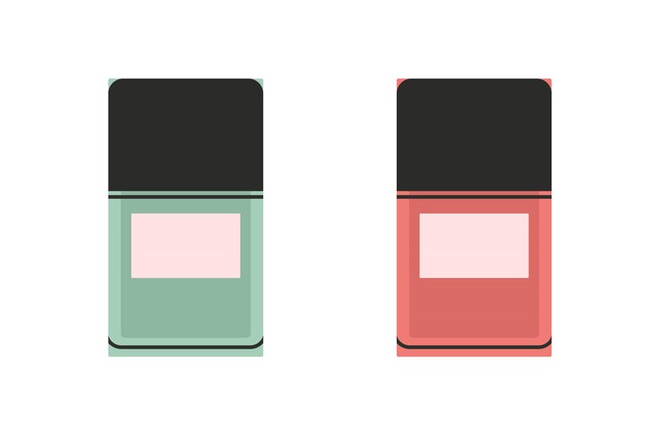Vector concepto accesorios de manicura esmalte de uñas una llamativa ilustración vectorial plana