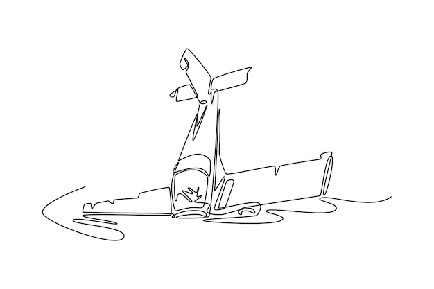Concepto de accidente aéreo Ilustración de animación de larga duración Imágenes de alta calidad en 4k