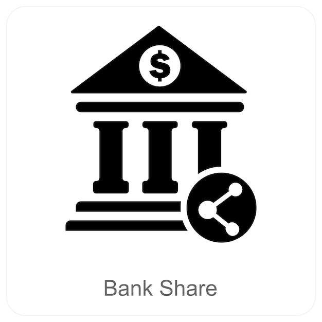 Concepto de acción bancaria y icono bancario