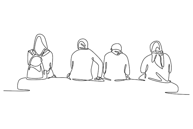 Concepto de actividad del banco Ilustración gráfica vectorial de diseño de dibujo de línea única