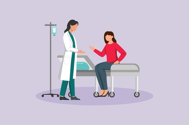 Concepto de actividad del hospital Ilustración vectorial plana de colores aislada