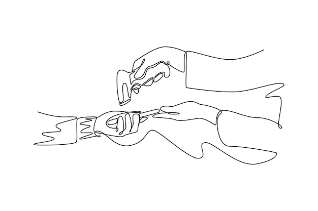 Concepto de actividad de pago Ilustración gráfica vectorial de diseño de dibujo de línea única