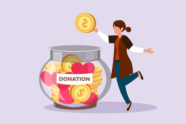 Concepto de actividad voluntaria Ilustración vectorial plana de colores aislada
