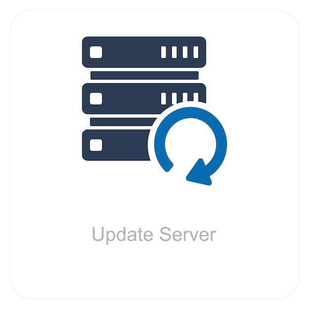 El concepto de actualización del servidor y el icono