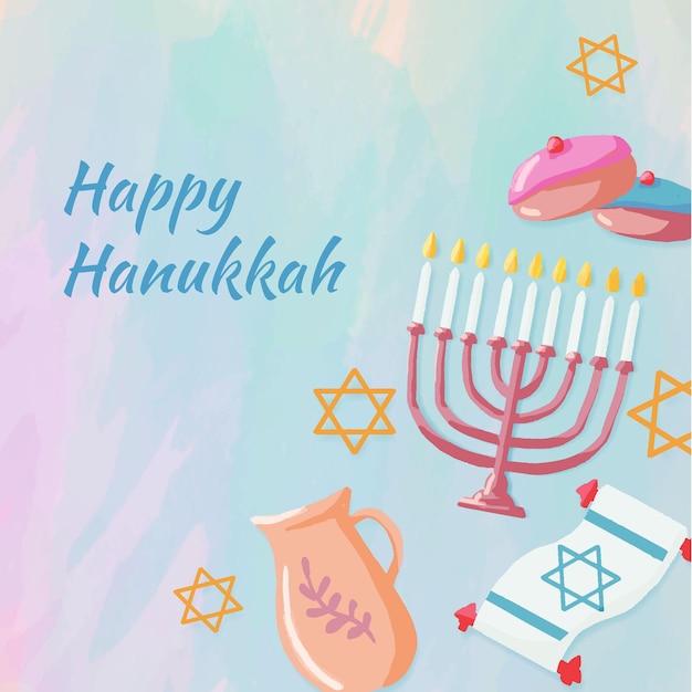 Concepto de acuarela de hanukkah