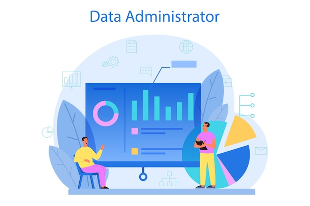 Vector concepto de administrador de base de datos.