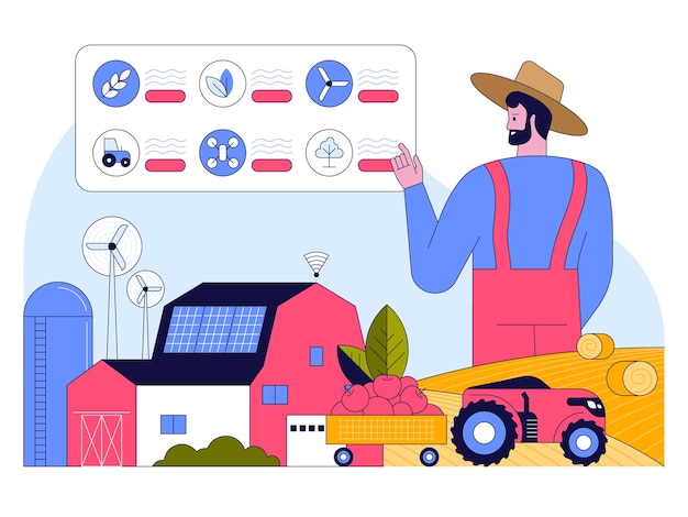 Concepto de agricultura inteligente Mano robótica