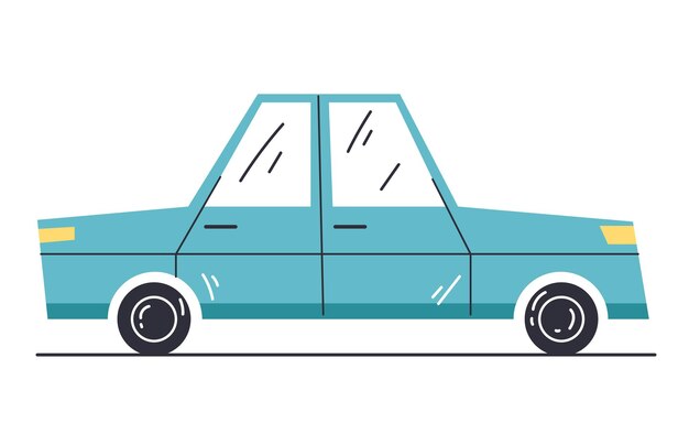Concepto aislado de automóvil diseño gráfico plano vectorial ilustración aislada