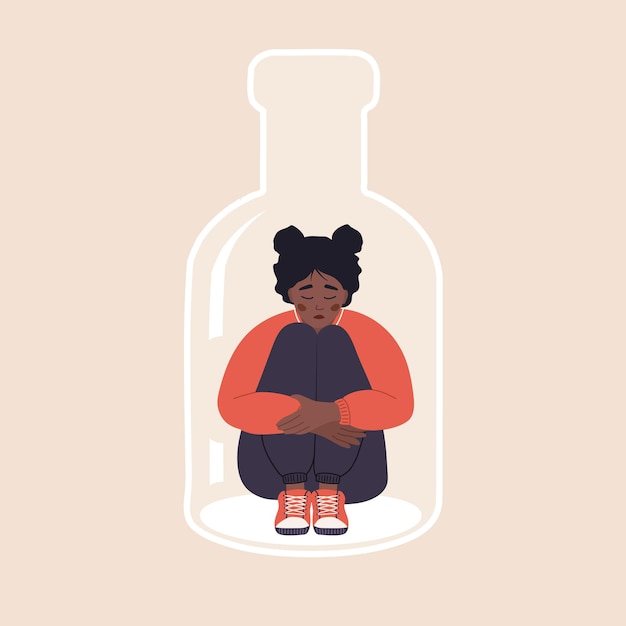 Concepto de alcoholismo Niña con hábitos perniciosos Adicción y abuso de sustancias
