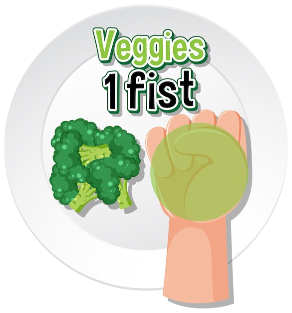 Vector un concepto de alimentación saludable un puñado de verduras