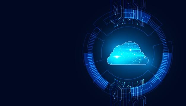 Concepto de almacenamiento de datos de computación en la nube para compartir en internet