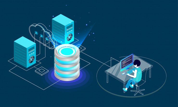 Vector concepto de almacenamiento de datos.