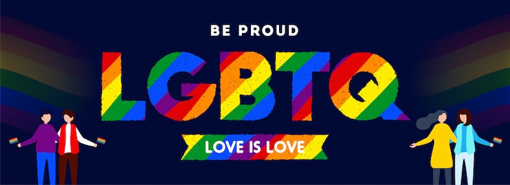 Vector concepto de amor es amor para la comunidad lgbtq con ilustración.