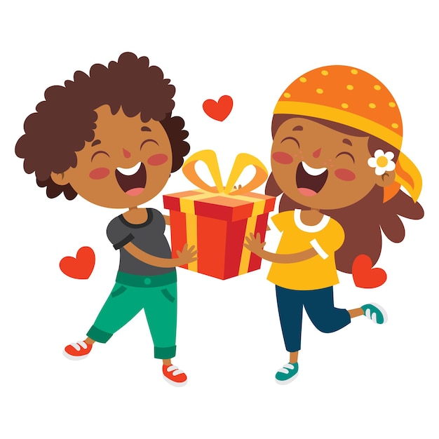 Concepto de amor con personaje de dibujos animados