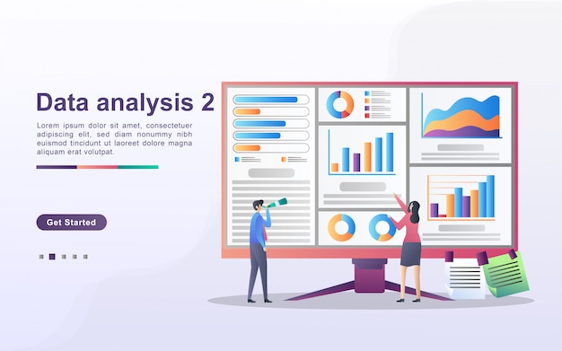Concepto de análisis de datos. Las personas analizan los movimientos del gráfico y el desarrollo empresarial Gestión de datos, auditoría e informes.