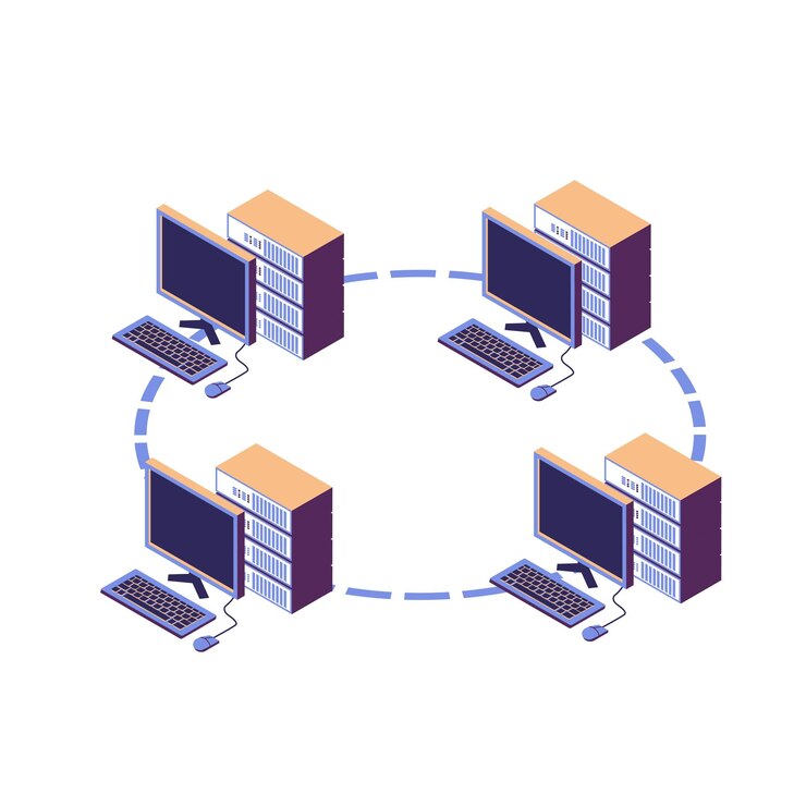 Vector concepto de análisis de datos de tecnología de cadena de bloques para soluciones de marketing de inversores o rendimiento financiero estadísticas de criptomoneda ilustración del concepto moderno diseño plano vector isométrico