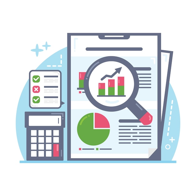 Vector concepto de análisis de datos