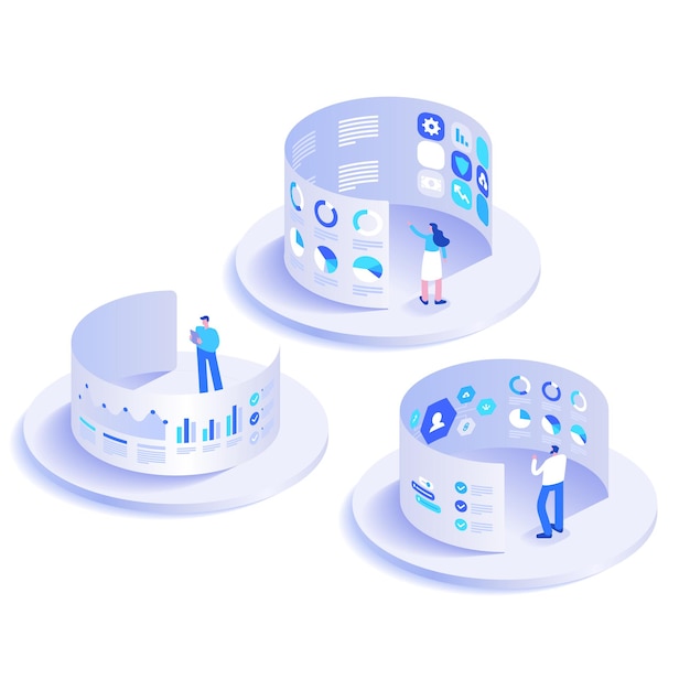 Concepto de análisis de grandes datos Personas que trabajan con bases de datos