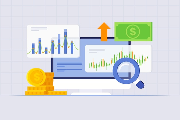 Concepto de análisis de mercado de valores
