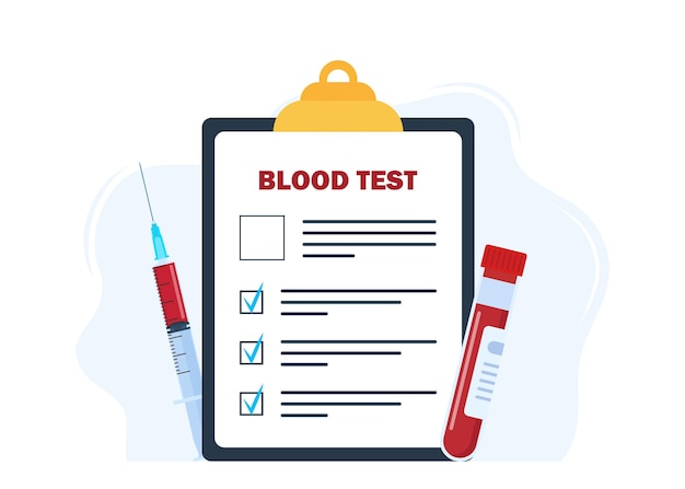 Concepto de análisis de sangre médica Análisis de laboratorio químico consultorio médico o laboratorio Sangre del paciente